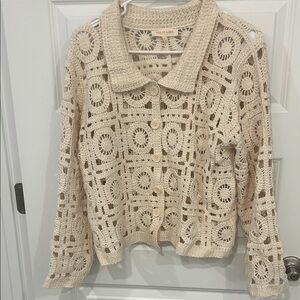 Solitaire Cream Crochet Cardigan